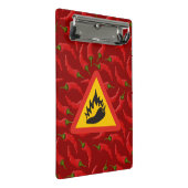 Gefahrenschild für scharfe Pfeffer Mini Klemmbrett (Schrägansicht)