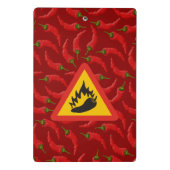 Gefahrenschild für scharfe Pfeffer Mini Klemmbrett (Rückseite)