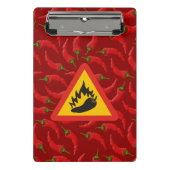 Gefahrenschild für scharfe Pfeffer Mini Klemmbrett (Vorderseite)