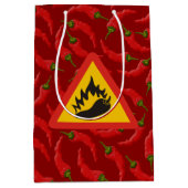 Gefahrenschild für scharfe Pfeffer Mittlere Geschenktüte (Vorderseite)