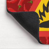 Gefahrenschild für scharfe Pfeffer Mousepad (Ecke)