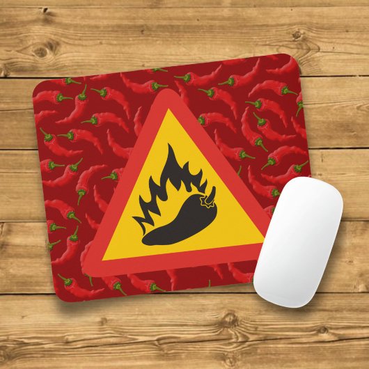 Gefahrenschild für scharfe Pfeffer Mousepad