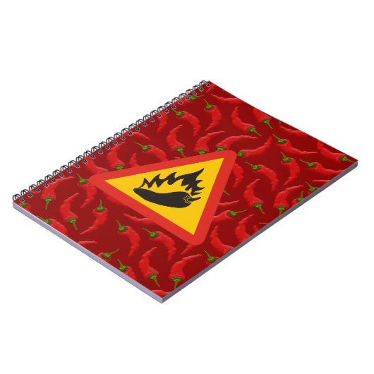 Gefahrenschild für scharfe Pfeffer Notizblock (Linke Seite)