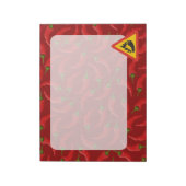 Gefahrenschild für scharfe Pfeffer Notizblock (Rotiert)