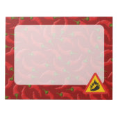 Gefahrenschild für scharfe Pfeffer Notizblock (Vorderseite)