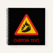 Gefahrenschild für scharfe Pfeffer Notizbuch (Vorderseite)