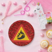 Gefahrenschild für scharfe Pfeffer Pappteller (Party)