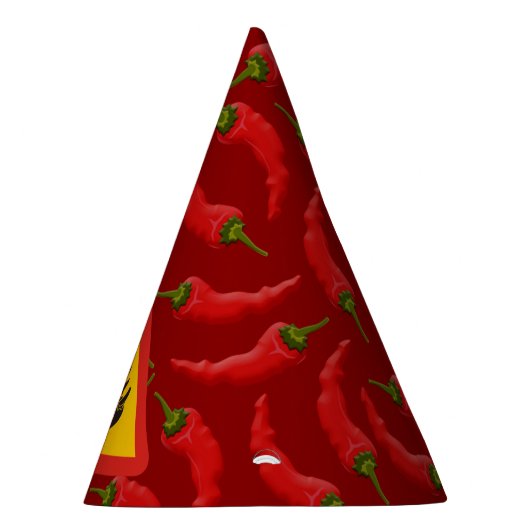 Gefahrenschild für scharfe Pfeffer Partyhütchen (Rechts)