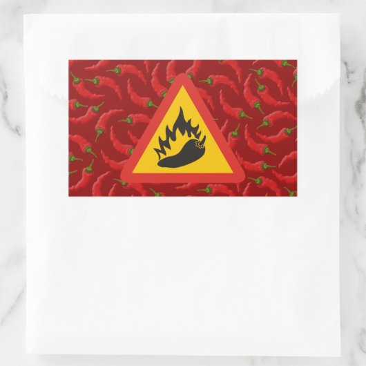 Gefahrenschild für scharfe Pfeffer Rechteckiger Aufkleber (Tasche)