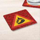 Gefahrenschild für scharfe Pfeffer Rechteckiger Pappuntersetzer (angewinkelt)