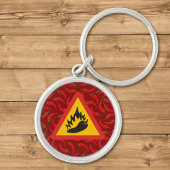 Gefahrenschild für scharfe Pfeffer Schlüsselanhänger