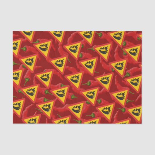 Gefahrenschild für scharfe Pfeffer Seidenpapier (Vorderseite)