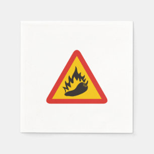 Gefahrenschild für scharfe Pfeffer Serviette