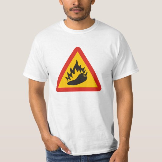 Gefahrenschild für scharfe Pfeffer T-Shirt (Vorderseite)
