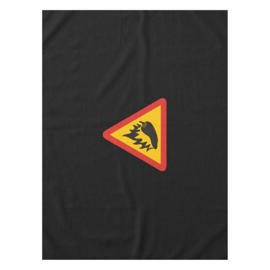 Gefahrenschild für scharfe Pfeffer Tischdecke (Vorderseite)