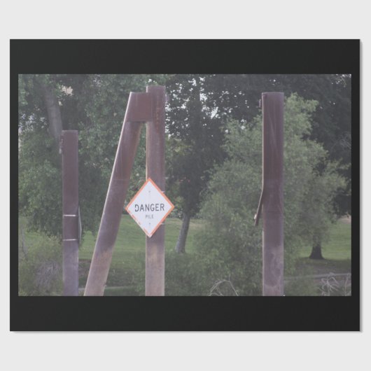 Gefahrenschild Geschenkpapier (Flach)