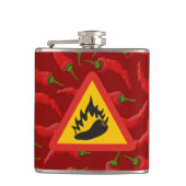 Gefahrenschild scharfe Paprika Flachmann (Vorderseite)