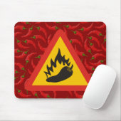 Gefahrenschild scharfe Paprika Mousepad (Mit Mouse)