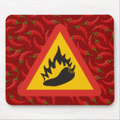 Gefahrenschild scharfe Paprika Mousepad (Vorne)