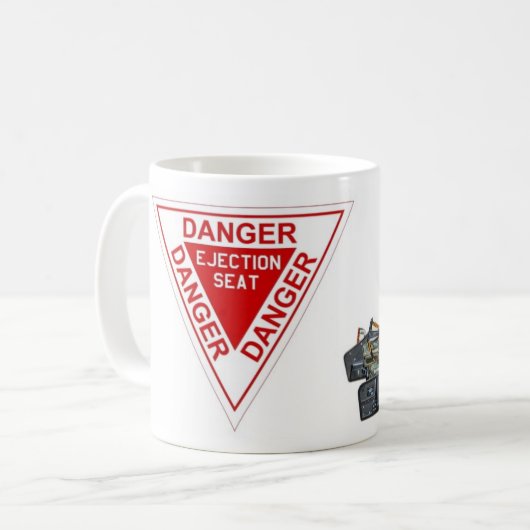 Gefahrenschleudersitz-Zeichen Kaffeetasse (Vorderseite Links)