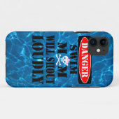 Gefahrenswim-Mama schreit laut anrufen Fall Case-Mate iPhone Hülle (Rückseite (Horizontal))