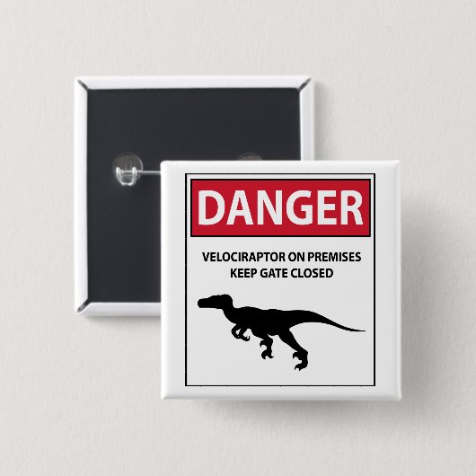 Gefahrensymbol (Raptoren) Button (Vorne & Hinten)