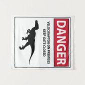 Gefahrensymbol (Raptoren) Wandteppich (Vorderseite (Horizontal))