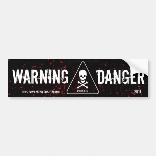 Gefahrenwarnender Autoaufkleber (Vorne)