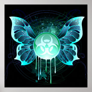 Gefahrenwarnung für die Biogefährdung Schmetterlin Poster