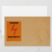 Gefahrenzeichen für Strom Briefpapier (Vorne/Hinten)