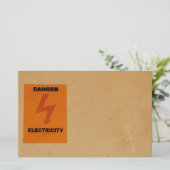 Gefahrenzeichen für Strom Briefpapier (Stehend Vorderseite)