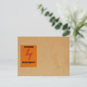 Gefahrenzeichen für Strom Postkarte (Stehend Vorderseite)