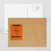 Gefahrenzeichen für Strom Postkarte (Vorne/Hinten)
