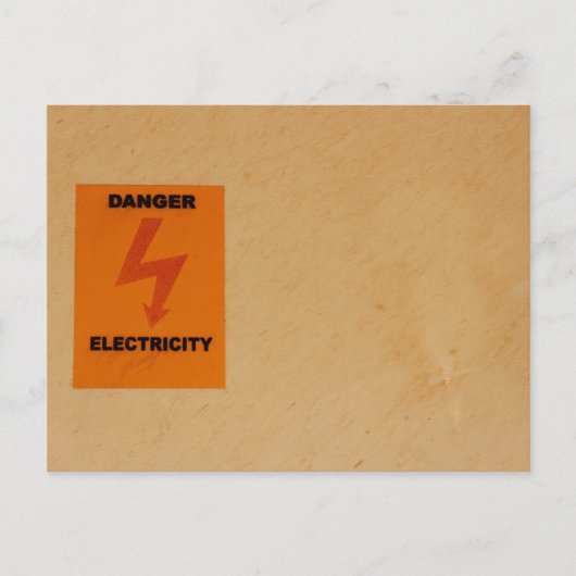 Gefahrenzeichen für Strom Postkarte (Vorderseite)