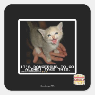 gefährlich quadratischer aufkleber