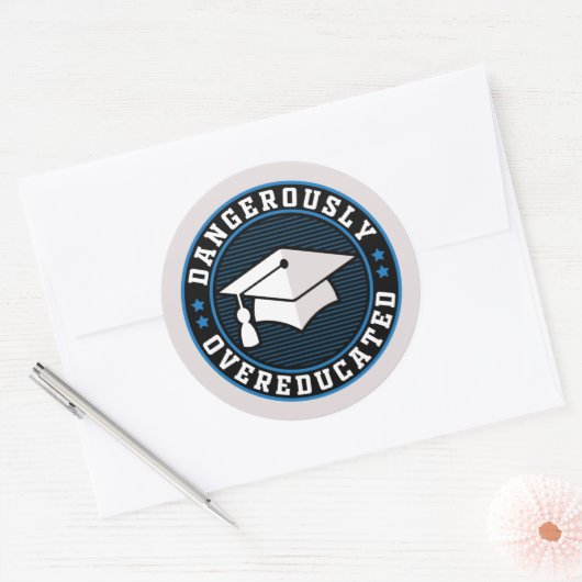 gefährlich übergebildet runder aufkleber (Umschlag)