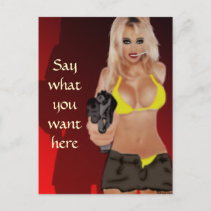 Gefährliche Blondine - Femme Fatale Post Card Postkarte