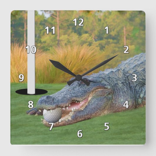 Gefährliche Lüge, Gator, Golfer-Uhr Quadratische Wanduhr (Vorderseite)