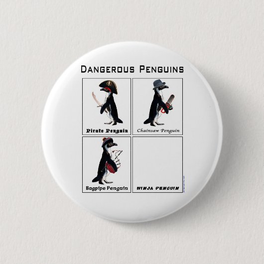 gefährliche Pinguine Button (Vorderseite)