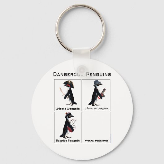 gefährliche Pinguine Schlüsselanhänger (Vorderseite)
