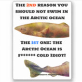 Gefährlicher arktischer Ozean - Grönlandhai Aufkleber (Vorderseite)