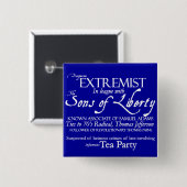 Gefährlicher Extremist: Art-Plakat des 18. Button (Vorne & Hinten)