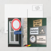 gefährliches Deutschland bunte Verbote Schild Postkarte (Vorne/Hinten)