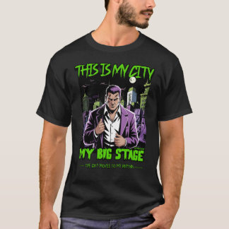 Gefährliches Neon-City-Stage Urban Streetwear-Desi T-Shirt