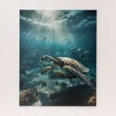 Gefälle am Korallenriff - Meeresschildkröte Puzzle (Vertikal)
