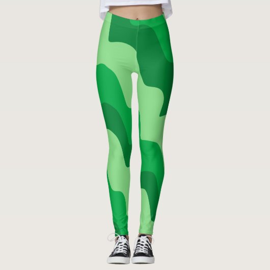 Gefälle der grünen Meereswellen Leggings (Vorderseite)