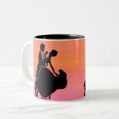 Gefälle tropischen Sonnenuntergang Tänzer Zweifarbige Tasse (Vorderseite Links)