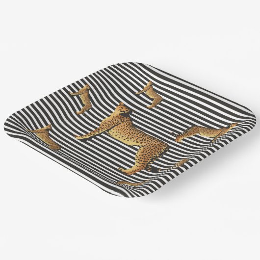 Gefälle und Streifen Pappteller (Gewinkelt)