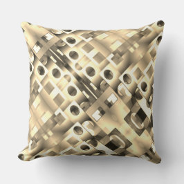 Gefälle von Quadraten und Rechtecken in Beige mit Kissen