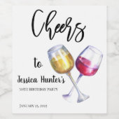 Gefallen an der benutzerdefinierten Geburtstagspar Weinetikett (Einzelnes Label)